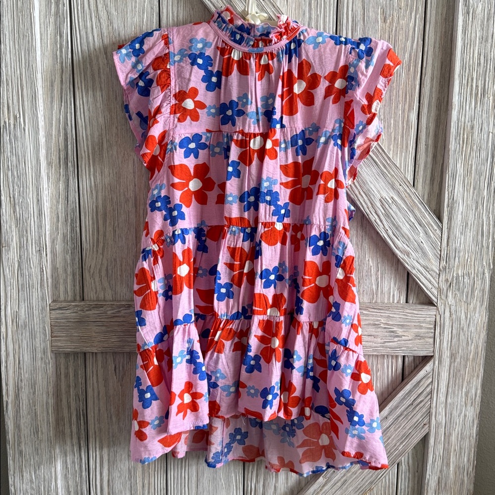 Entro Vibrant Pink and Red Floral Dress